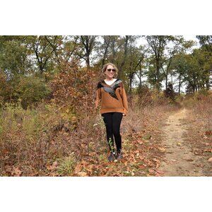 Vintage 1980s batwing sweater, brown and black, oversized sweater, M